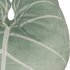 Velvet cushion, leaf shape, 40x50cm, green