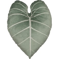 Velvet cushion, leaf shape, 40x50cm, green