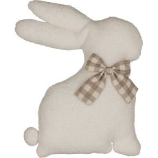 Teddy Stoff Hasenform RABBIT, mit Schleife, 38x41cm, weiß