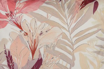Fabric cushion INSTYLE, with leaf print, 45x45cm, light pink