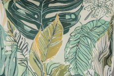 Stoff Kissen INSTYLE, bedruckt mit Blattdekor, 45x45cm, grün