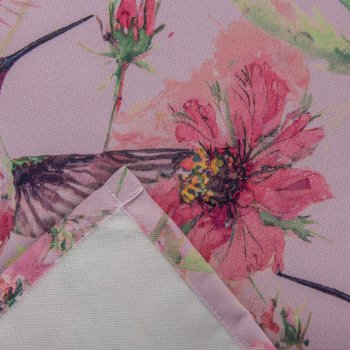 Fabric table runner INSTYLE, with bird print, 40x140cm, pale pink