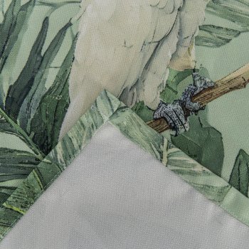 Fabric table runner INSTYLE, with bird print, 40x140cm, green