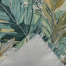 Stoff Tischläufer INSTYLE, bedruckt mit Blattdekor, 40x140cm, grün