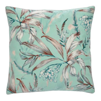 Velvet cushion INSTYLE with piping and print, 45x45cm, jade, Lepuro