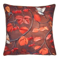 Samtkissen INSTYLE mit Paspel und Print, 45x45cm, dunkelbraun, Lepuro