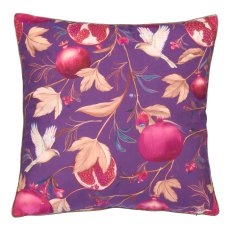 Samtkissen INSTYLE mit Paspel und Print, 45x45cm, lila, Lepuro