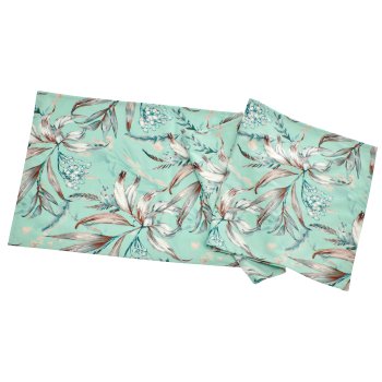 Velvet table runner INSTYLE with print, 140x40cm, jade, Lepuro
