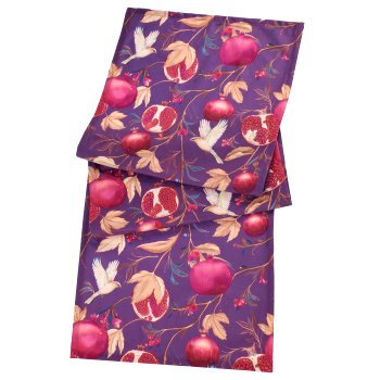 Samt Tischläufer INSTYLE mit Print, 140x40cm, lila, Lepuro