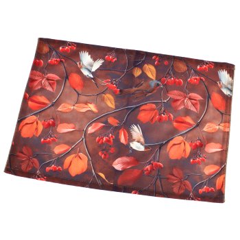 Velvet placemat INSTYLE with piping and print, 44x33cm, dark brown, Lepuro