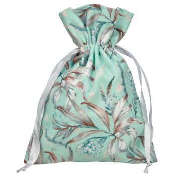 Samt Säckchen INSTYLE mit Print, 20x15cm, jade, Lepuro