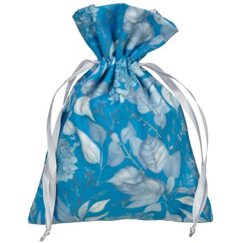 Velvet bag INSTYLE with print, 20x15cm, blue, Lepuro