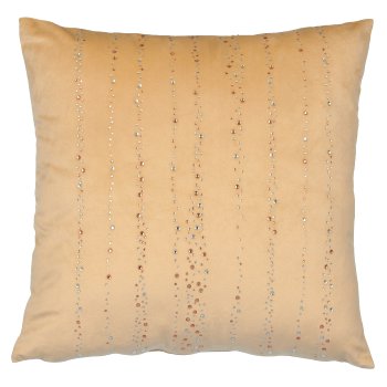 Velvet cushion with diamond print, 45x45cm, beige