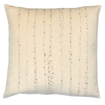 Velvet cushion with diamond print, 45x45cm, natural white