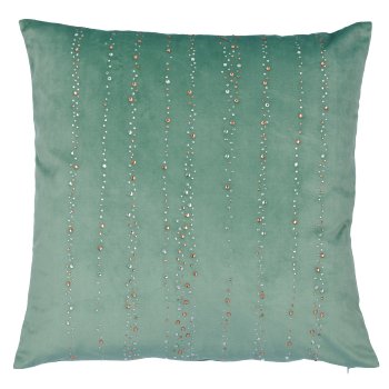 Samtkissen mit Diamant Print, 45x45cm, khaki