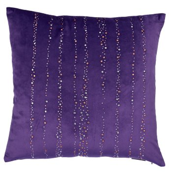 Samtkissen mit Diamant Print, 45x45cm, lila
