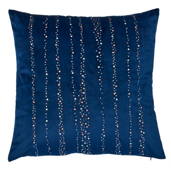 Velvet cushion with diamond print, 45x45cm, dove blue