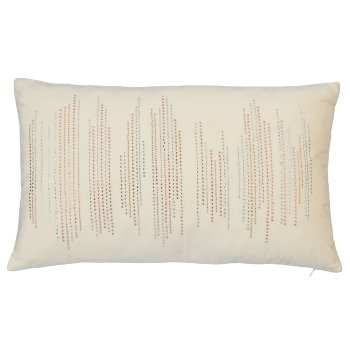 Velvet cushion with diamond print, 30x50cm, natural white