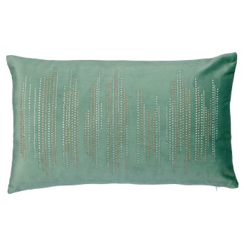Samtkissen mit Diamant Print, 30x50cm, khaki