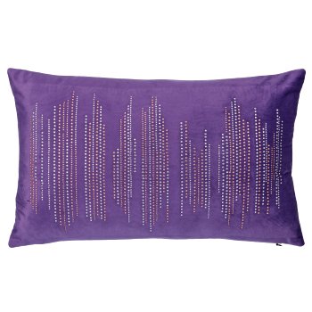 Samtkissen mit Diamant Print, 30x50cm, lila
