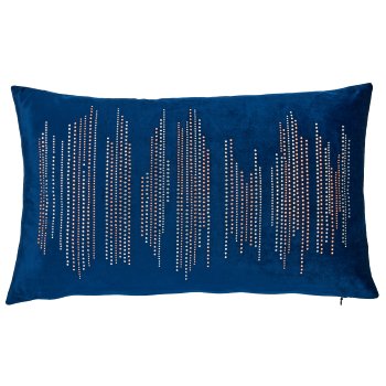 Samtkissen mit Diamant Print, 30x50cm, taubenblau