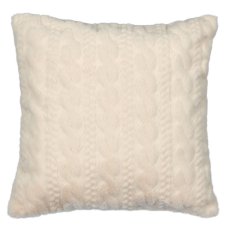 Kunstnerz Kissen mit Flechtmuster, 45x45cm, beige
