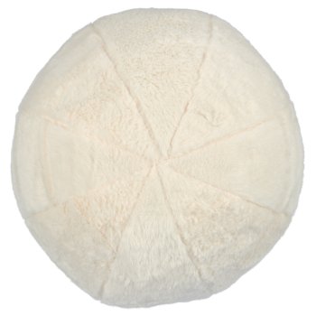 Fellkissen Ballform, 25x25cm, naturweiß