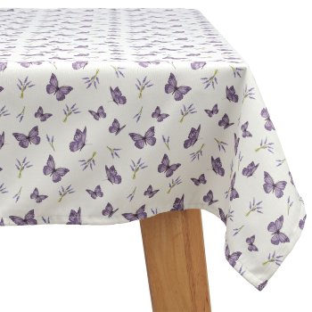 Stoff Tischdecke mit Schmetterling Print, 145x145cm, lavendel