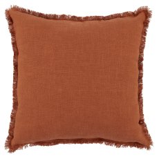 Leinenkissen mit Torn Rand, 43x43cm, terracotta
