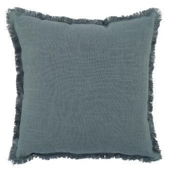 Leinenkissen mit Torn Rand, 43x43cm, taubenblau