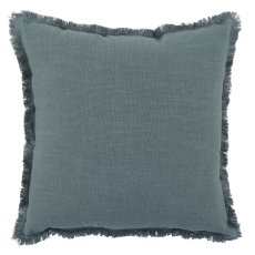 Leinenkissen mit Torn Rand, 43x43cm, taubenblau
