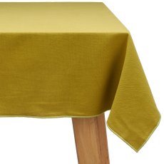 Viskose-Leinen Tischdecke mit Edging Farbrand, 135x135cm, grün
