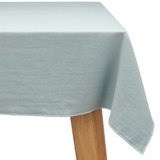 Viskose-Leinen Tischdecke mit Edging Farbrand, 135x135cm, hellblau