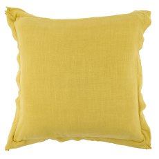 Viskose-Leinen Kissen mit Rand, 50x50cm, limone