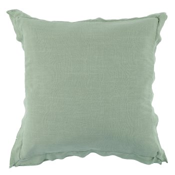 Viskose-Leinen Kissen mit Rand, 50x50cm, jade