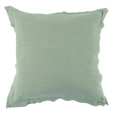 Viskose-Leinen Kissen mit Rand, 50x50cm, jade