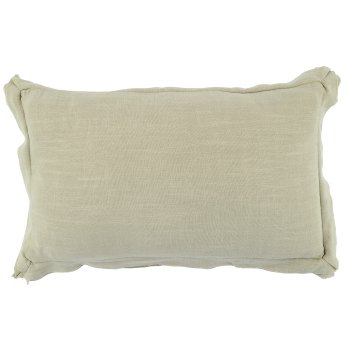 Viskose-Leinen Kissen mit Rand, 50x30cm, grau