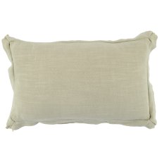 Viskose-Leinen Kissen mit Rand, 50x30cm, grau