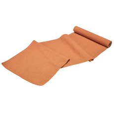 Cotton linen table runner on roll, 180x35cm, red earth