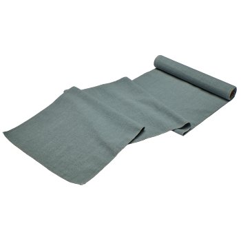 Baumwoll-Leinen Tischläufer auf Rolle, 180x35cm, taubenblau
