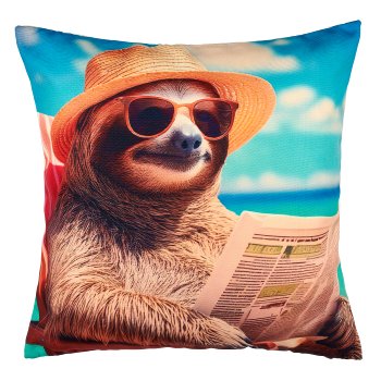 Stoffkissen INSTYLE mit Faultier/Erdmännchen Print, 2fa.so., 45x45cm, bunt, Lepuro