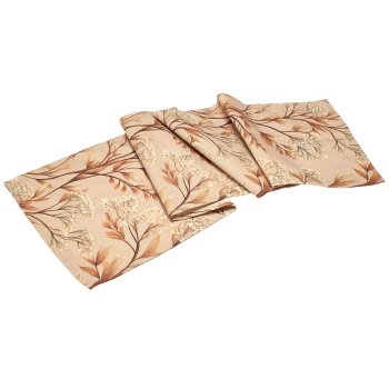 Stoff Tischläufer INSTYLE mit Ranken Print, 140x40cm, hellbraun, Lepuro