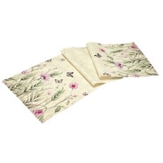 Stoff Tischläufer INSTYLE mit Blütenwiese Print, 140x40cm, lavendel, Lepuro