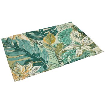 Stoff Tischset INSTYLE mit Bätter Print, 44x33cm, grün, Lepuro