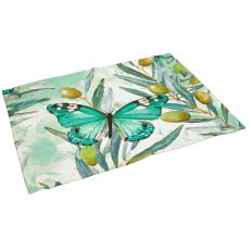 Outdoor Tischset INSTYLE mit Oliven Print, wasserabweisend, 44x33cm, jade, Lepuro