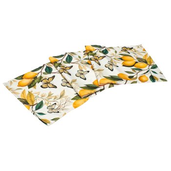 Outdoor table runner INSTYLE with lemon print, water-repellent, 140x40cm,