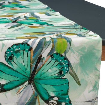 Outdoor Tischläufer INSTYLE mit Oliven Print, wasserabweisend, 140x40cm,