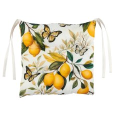 Outdoor Sitzkissen INSTYLE mit Zitronen Print, wasserabweisend, 40x40x5,5cm,