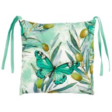 Outdoor Sitzkissen INSTYLE mit Oliven Print, wasserabweisend, 40x40x5,5cm, jade, Lepuro