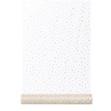 Dekostoff Organza auf Rolle Star Print, 40cmx3m, creme